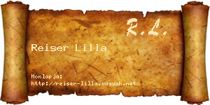 Reiser Lilla névjegykártya